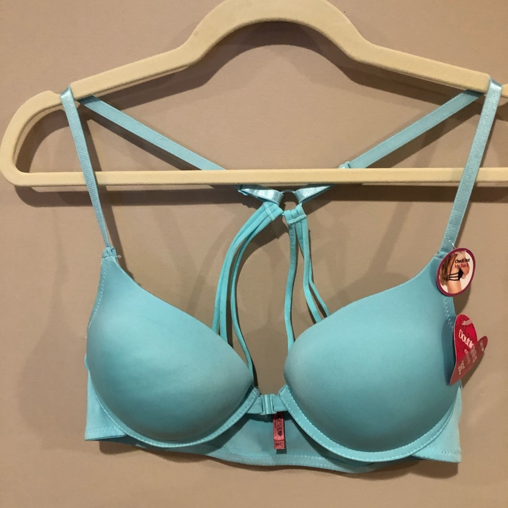 Blue Razorback bra, with tags, 36C